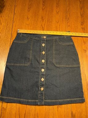 Great Northwest Clothing Company Dark Denim Button-Front Mini Skirt
